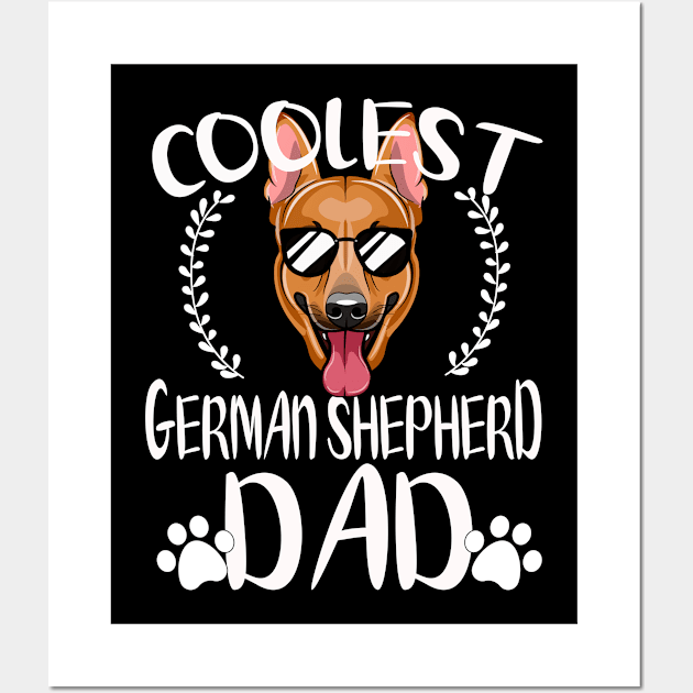 Glasses Coolest German Shepherd Dog Dad Wall Art by mlleradrian